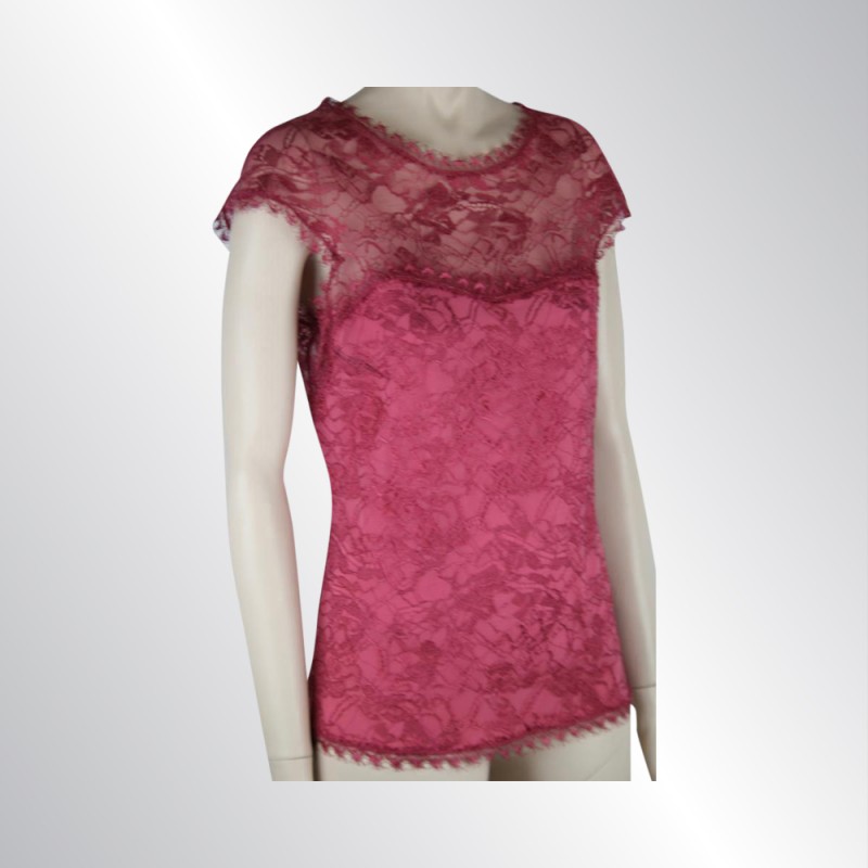 NWT EMILIO PUCCI PINK SILK LACE BLOUSE, SLEEVELESS TOP, SIZE 42/8, $1900