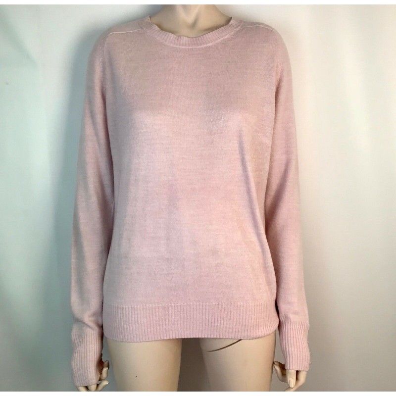 MARKS & SPENCER PRETTY PINK LONG SLEEVE SWEATER, PINK BUTTONS, SIZE UK12/USA10