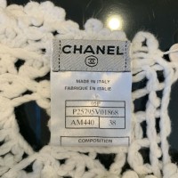 BEAUTIFUL CHANEL WHITE FLORAL LACE CROCHET LONG SLEEVE TOP, FRENCH EU 38, USA 8