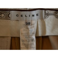 CELINE TAN BEIGE COTTON CROPPED PANTS, TINY BIT OF STRETCH, SIZE 38/8
